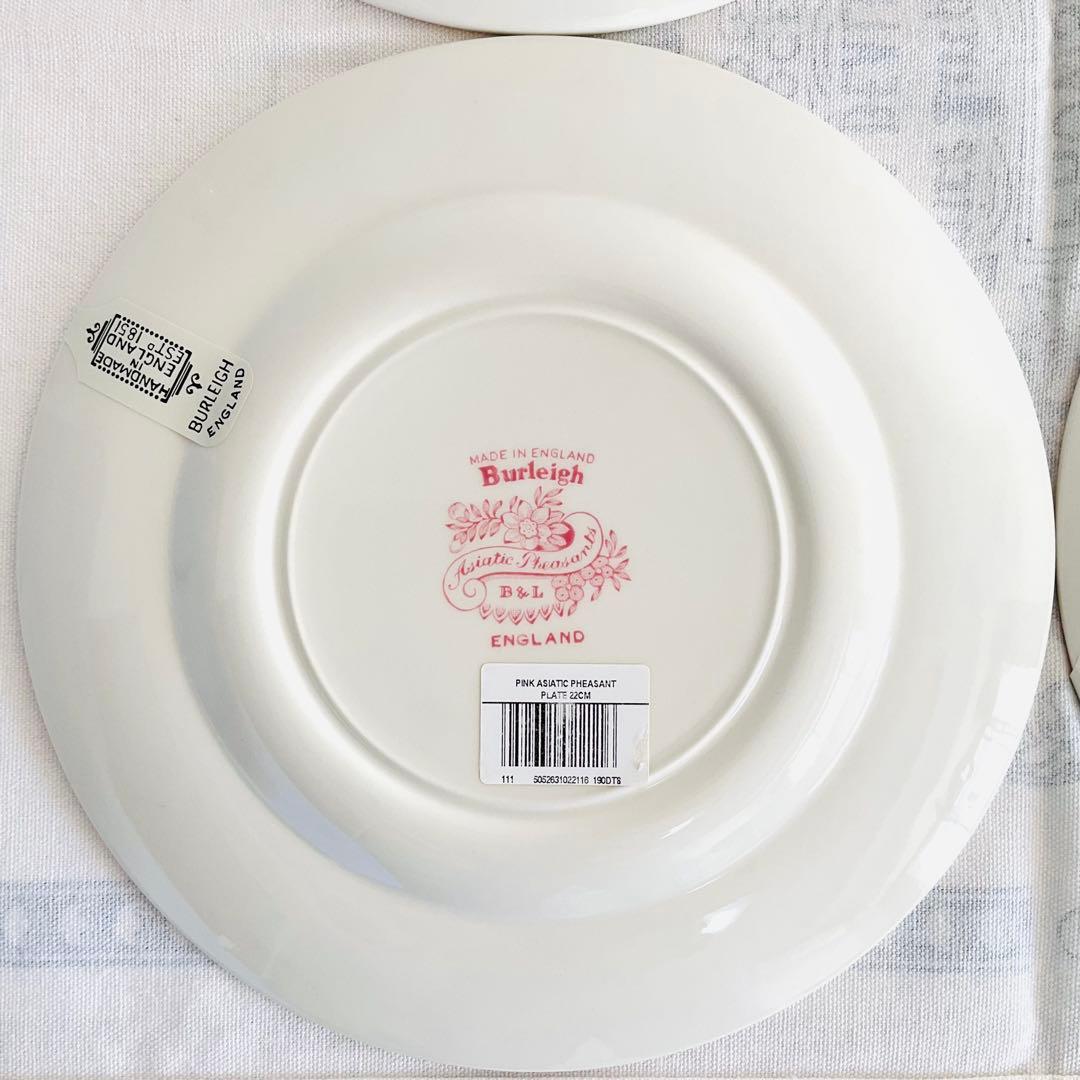 ☆バーレイ☆新品 ピンク・アジアティックフェザンツ プレートM 4枚セット