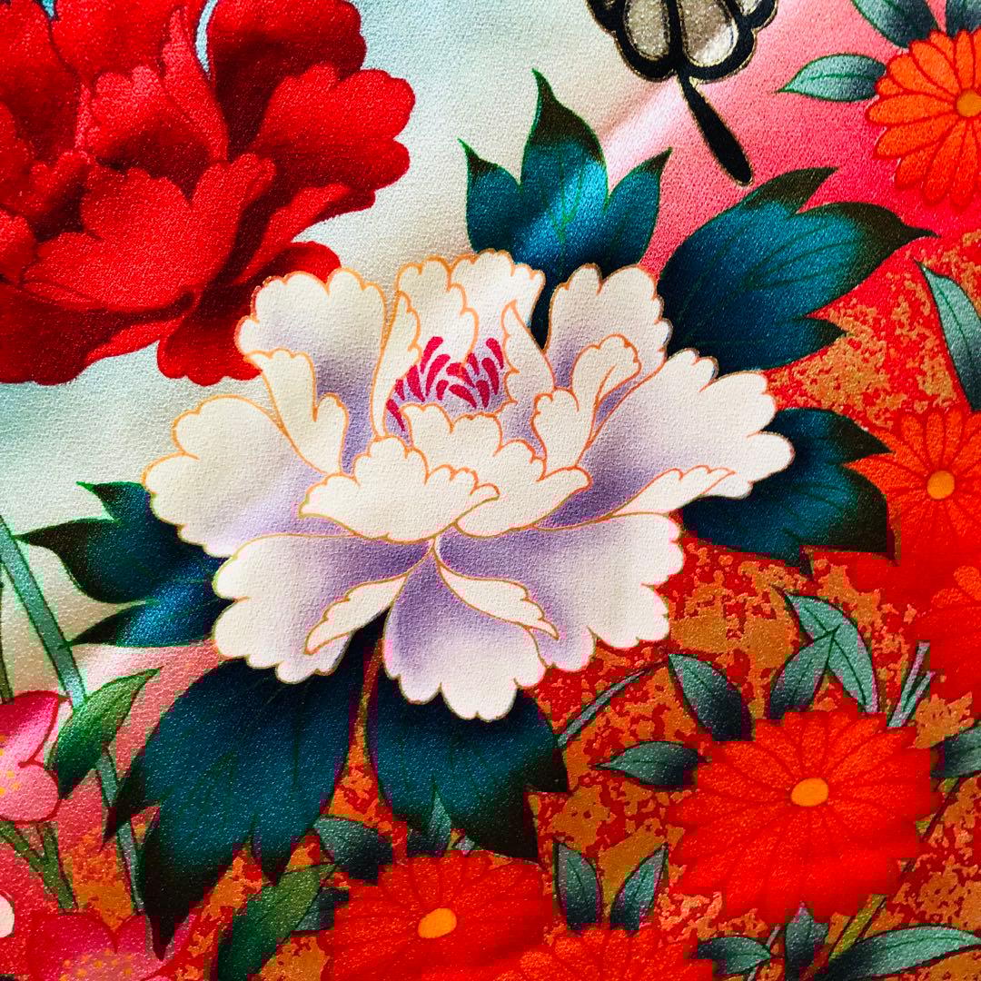 七五三7歳‼️豪華正絹Blue暈し‼️蝶々薔薇金彩金箔‼️完全フルセット✨プリンセス❤️