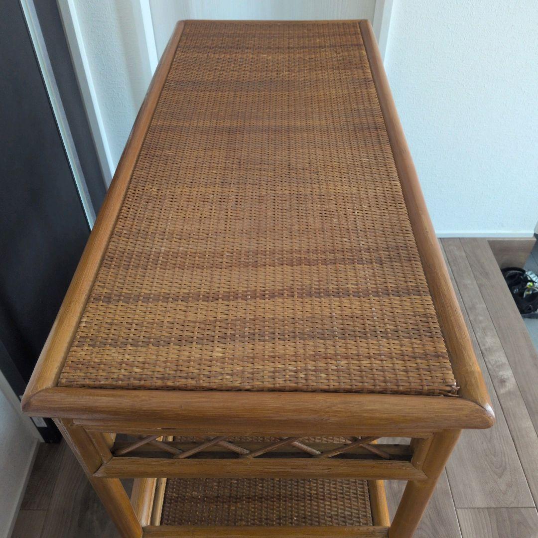 希少レア！ ラタン 収納棚 籐製 キャビネット 送料込