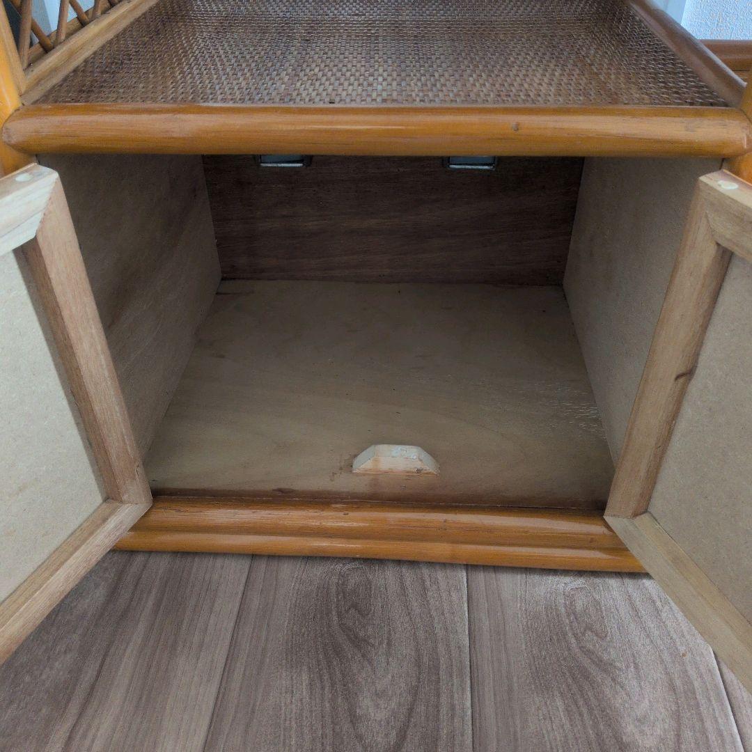 希少レア！ ラタン 収納棚 籐製 キャビネット 送料込