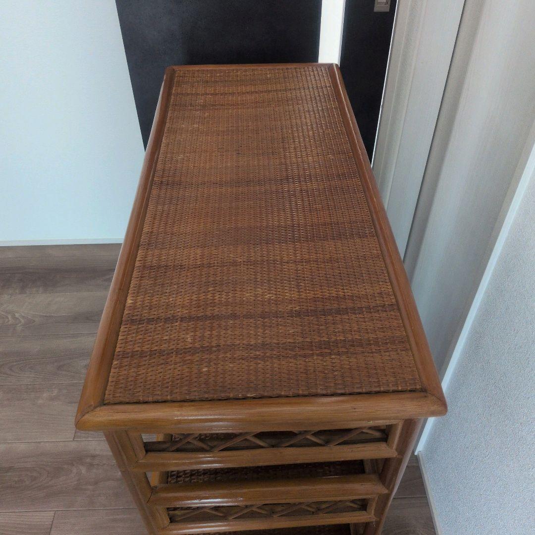 希少レア！ ラタン 収納棚 籐製 キャビネット 送料込