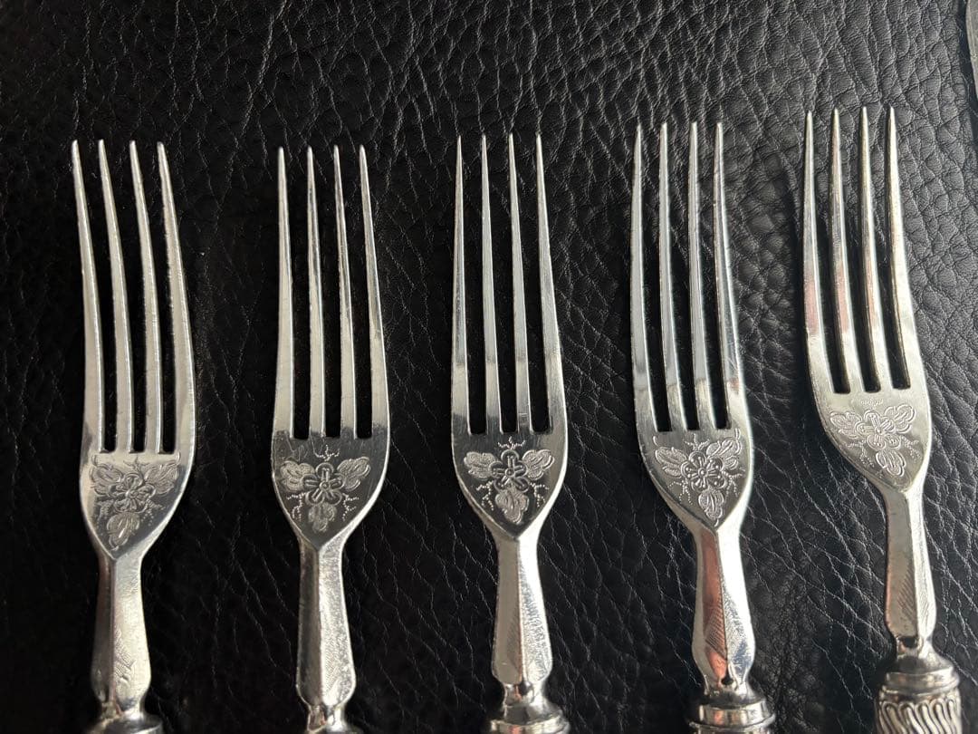 マッピンウエッブ　シルバー　白蝶貝　デザートフォークとナイフセット5組10本