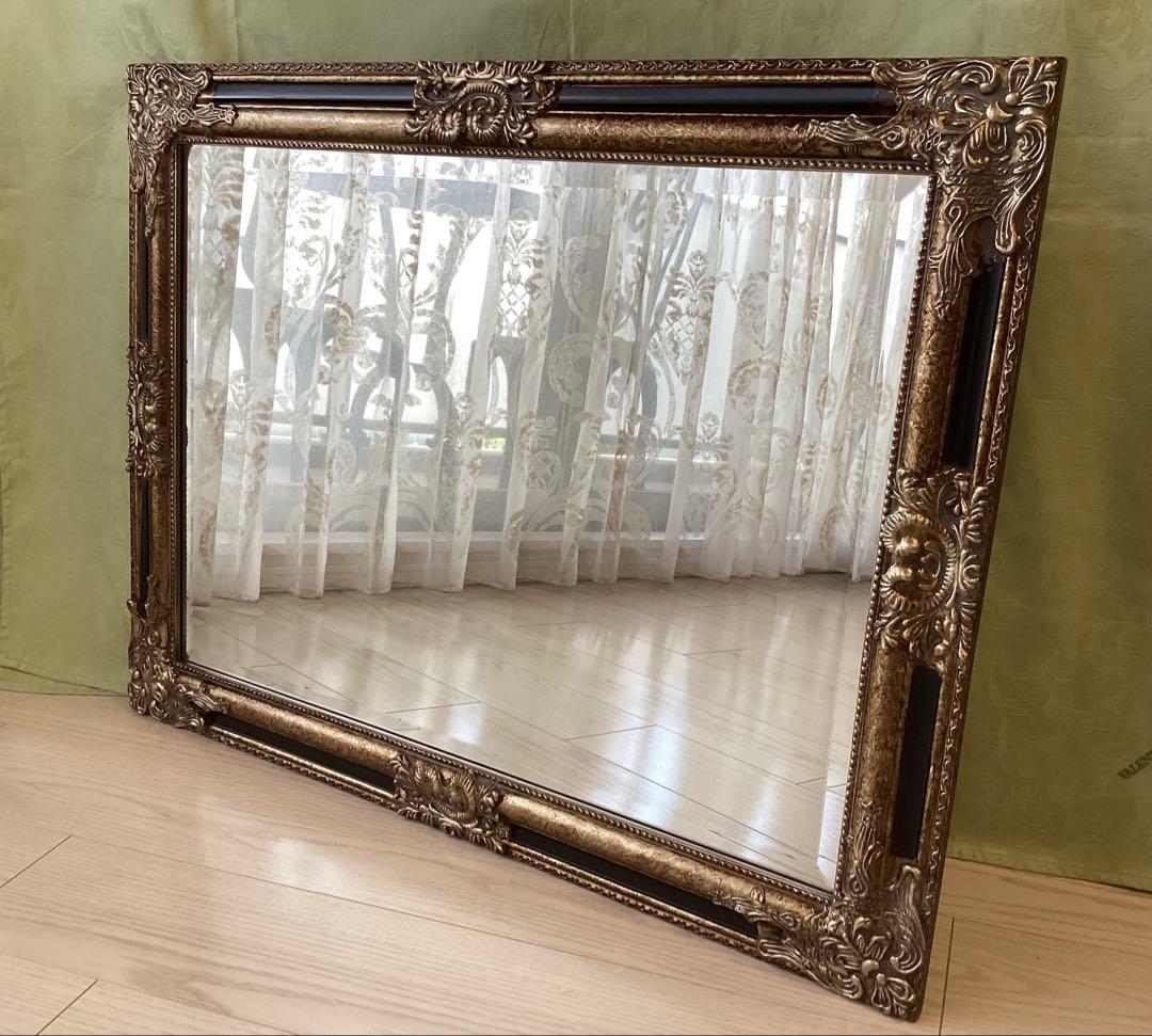クラシック装飾　壁掛け鏡　62✖️82 大きめ　縦・横両用