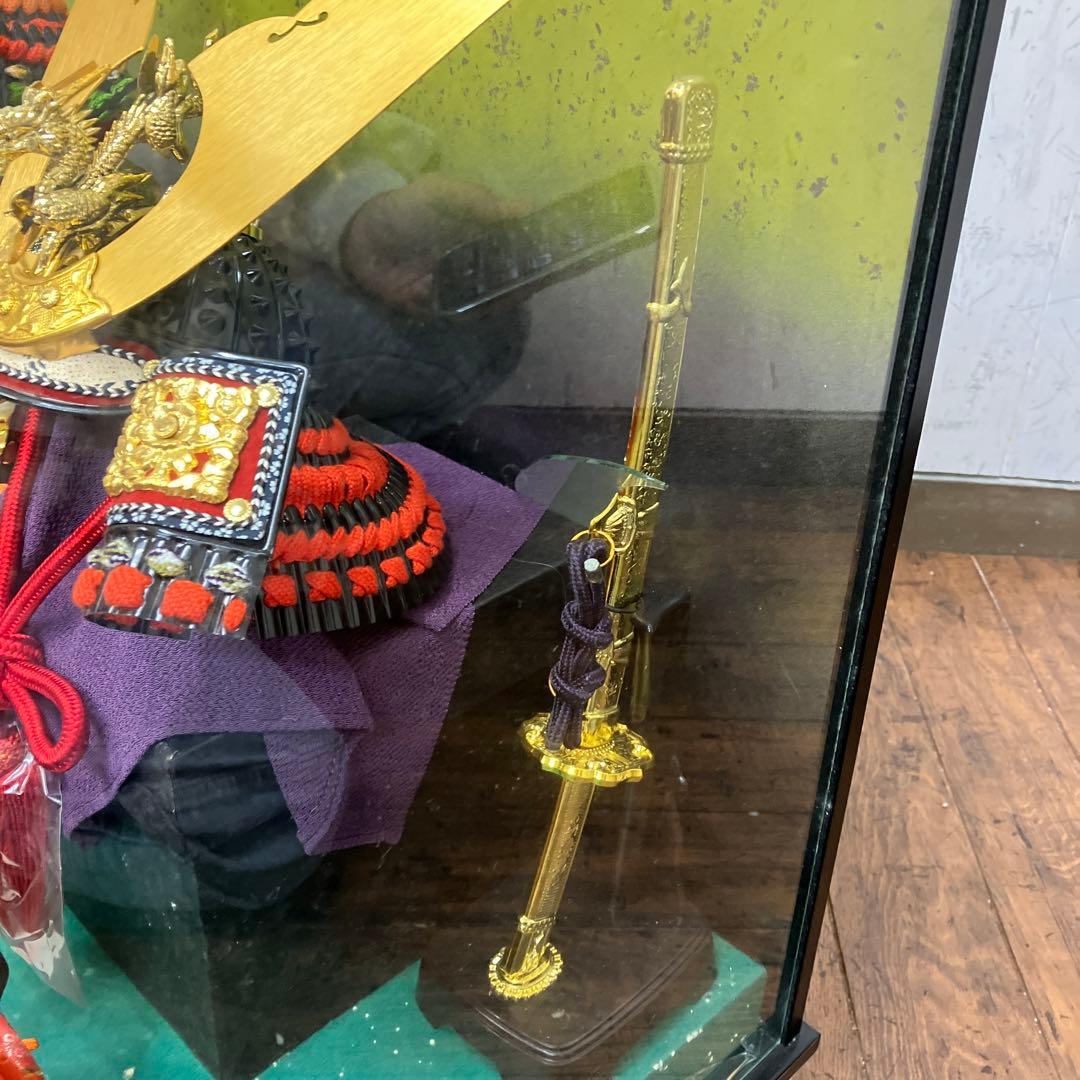 B-1峰月作 五月人形 子供大将飾 武士の鎧付 オルゴール付ヴィンテージ季節物