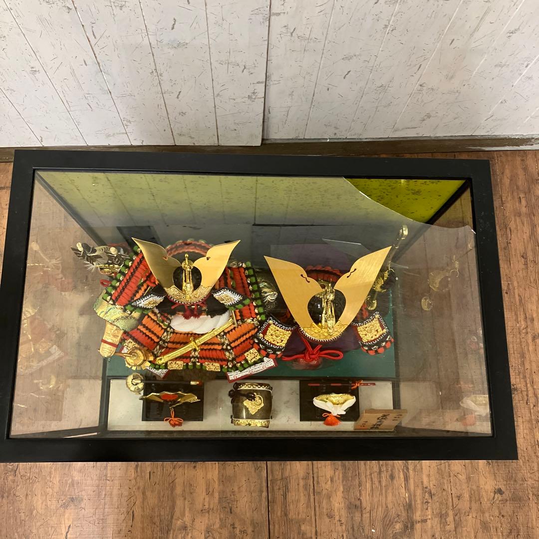 B-1峰月作 五月人形 子供大将飾 武士の鎧付 オルゴール付ヴィンテージ季節物