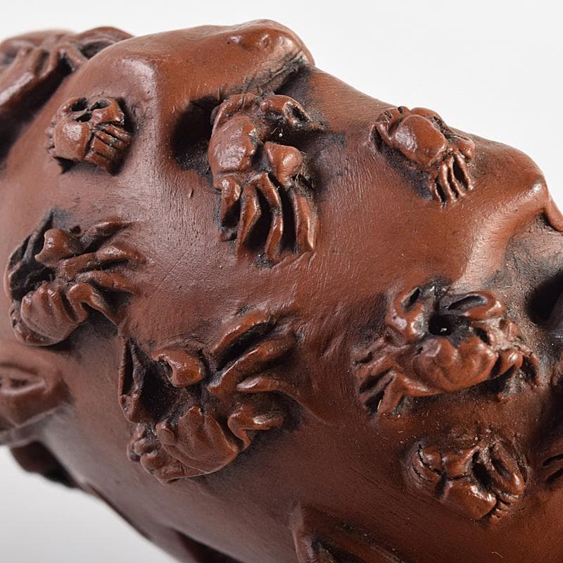 subarujp2005　紫泥　蟹刻　小さな植木鉢　盆栽鉢　M　R8812