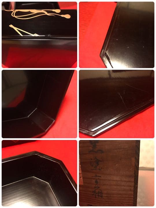 蒔絵 能楽 八角三段重箱 台付き