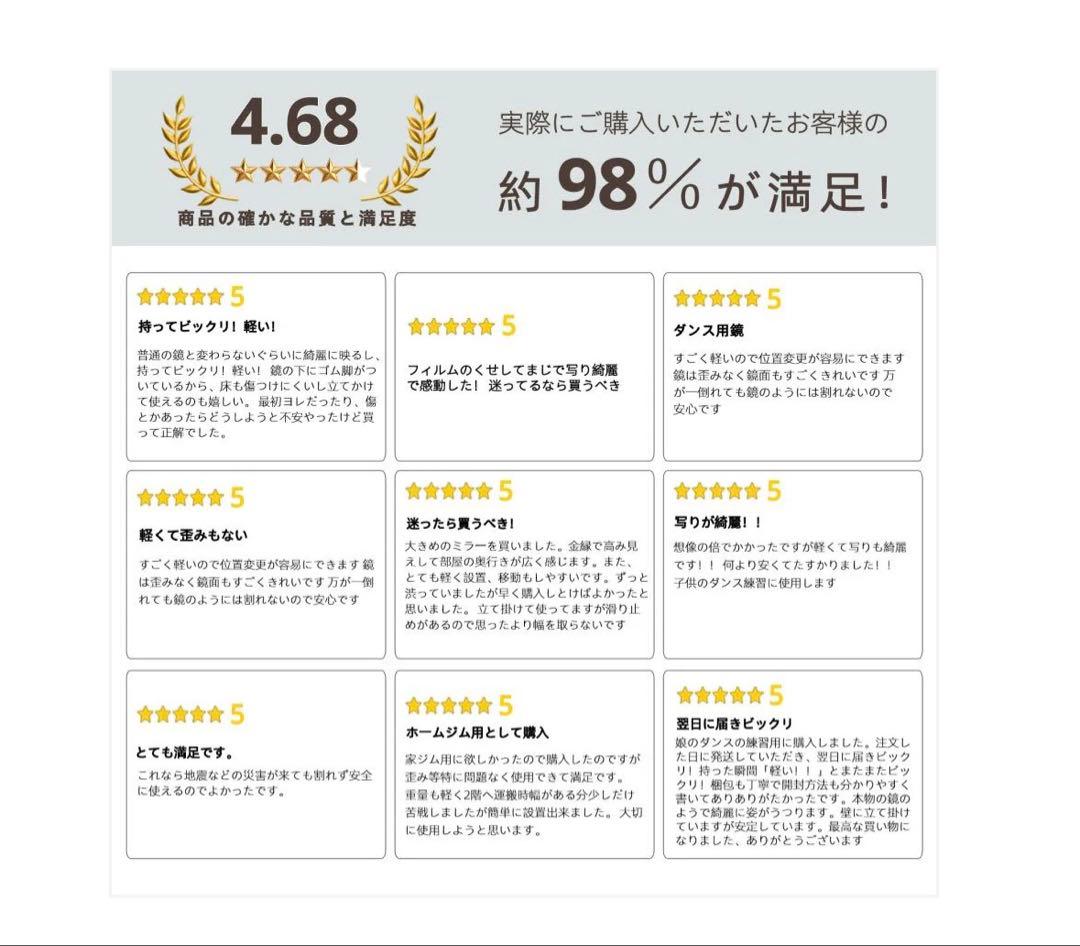 #3013　軽鏡セツト同梱80cm 白