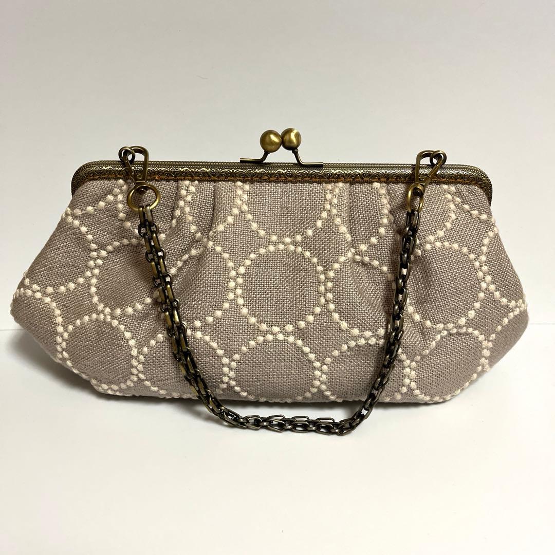 ハンドメイド　がま口バッグ　ミナペルホネン　tambourine