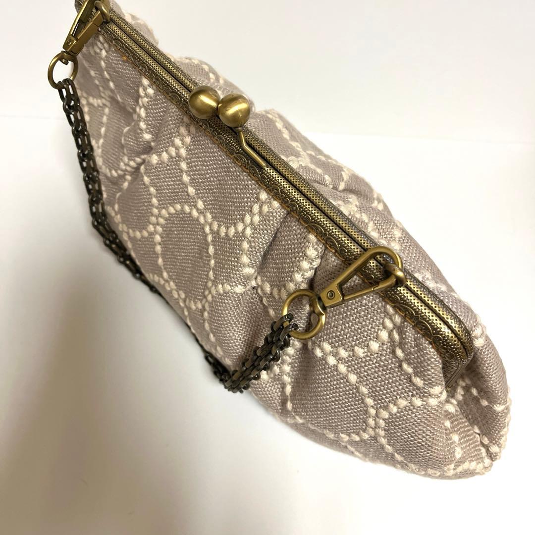 ハンドメイド　がま口バッグ　ミナペルホネン　tambourine