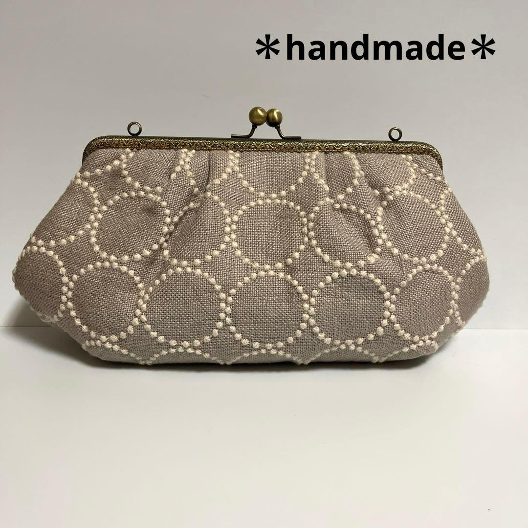 ハンドメイド　がま口バッグ　ミナペルホネン　tambourine