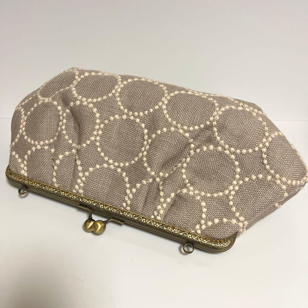 ハンドメイド　がま口バッグ　ミナペルホネン　tambourine