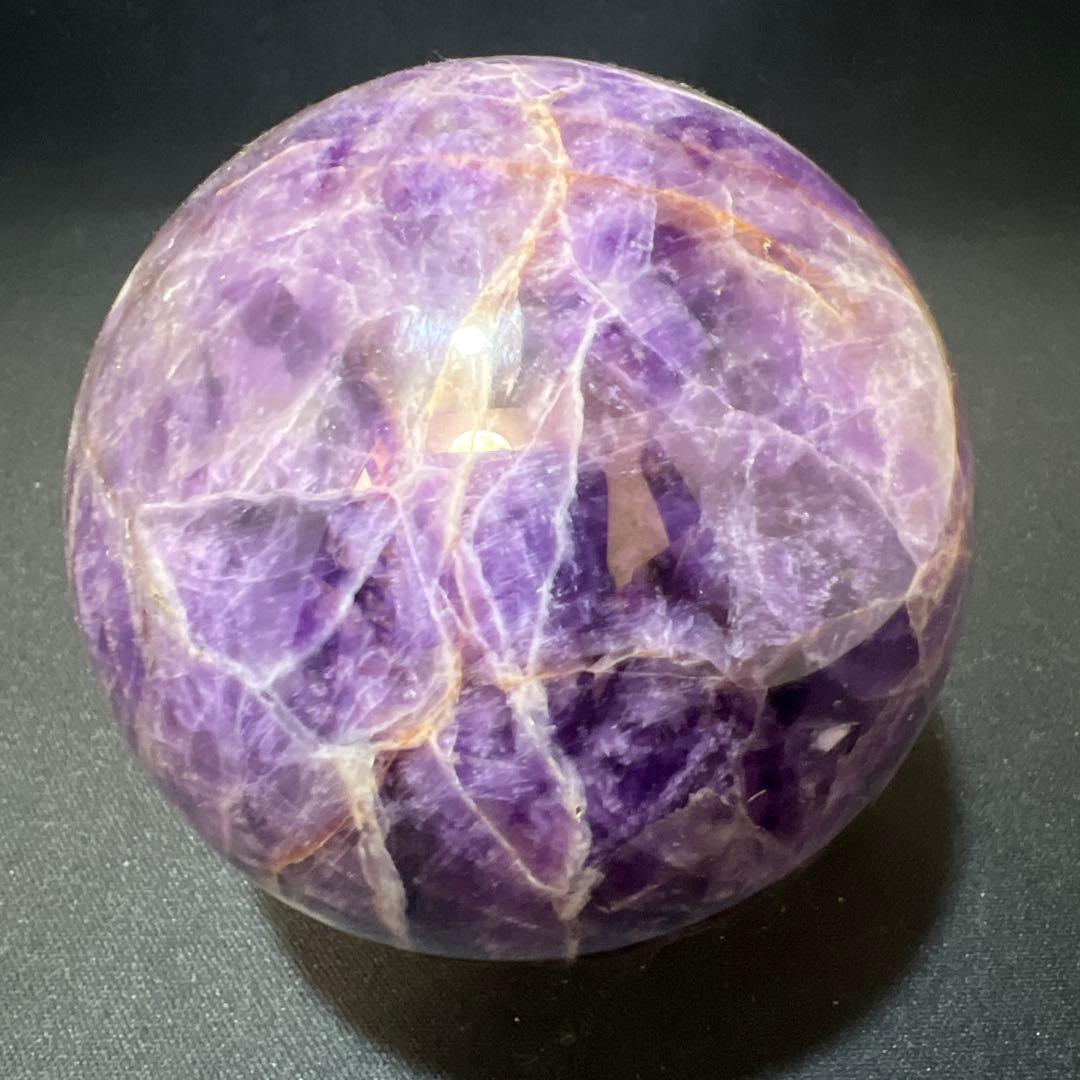 【希少・共生】アメジスト 丸玉 1.1kg 直径93mm スフィア 原石