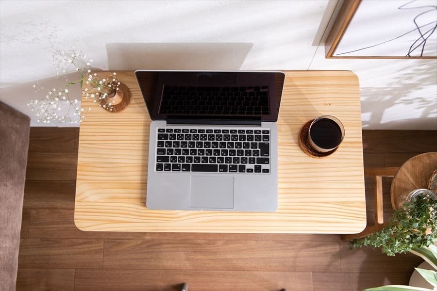 【送料無料】幅70cm Mer 折りたたみデスク&チェアセット 天然木 パイン材