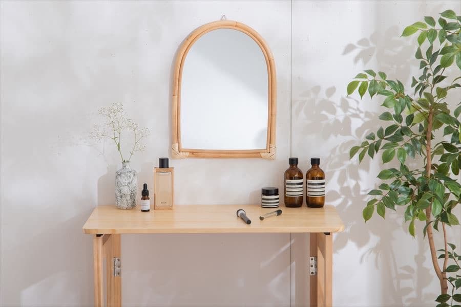 【送料無料】幅70cm Mer 折りたたみデスク&チェアセット 天然木 パイン材