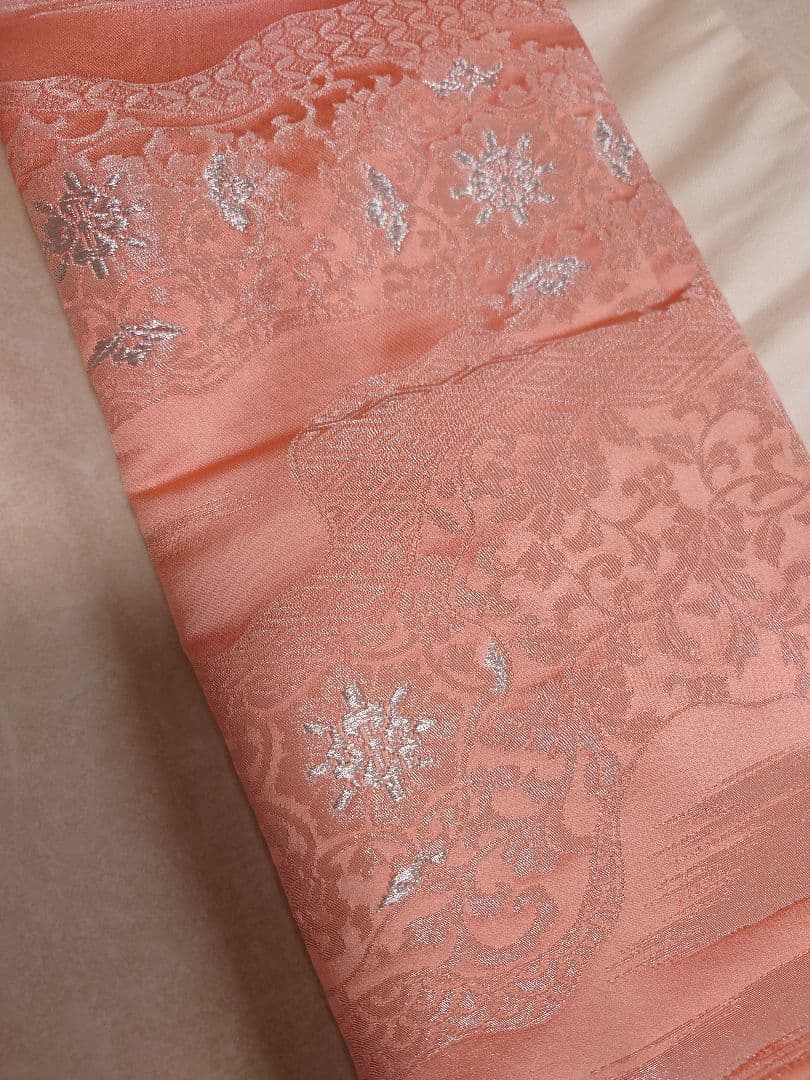 正絹　七五三　ハーフ成人式　ジュニア帯　大人用袋帯からの作り帯　1点物　ピンク