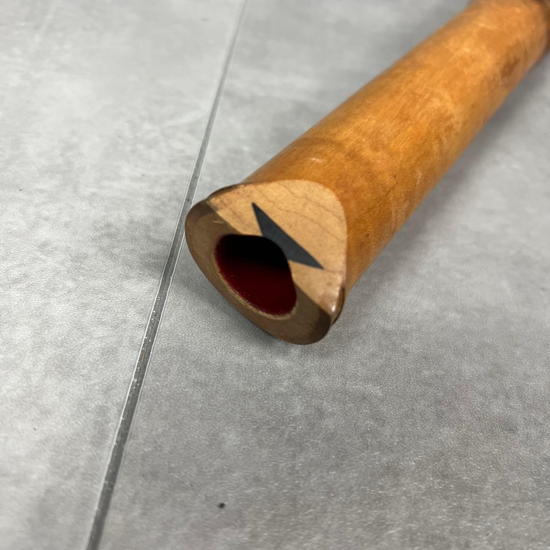 蝴蝶宝　尺八　琴古流　唄口バチ型　1尺8寸　木製　直管　節あり　印あり　現状品