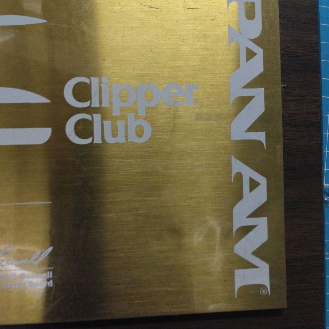 ['80年] パンナム航空 Clipper Club 生涯会員証金属製プレート
