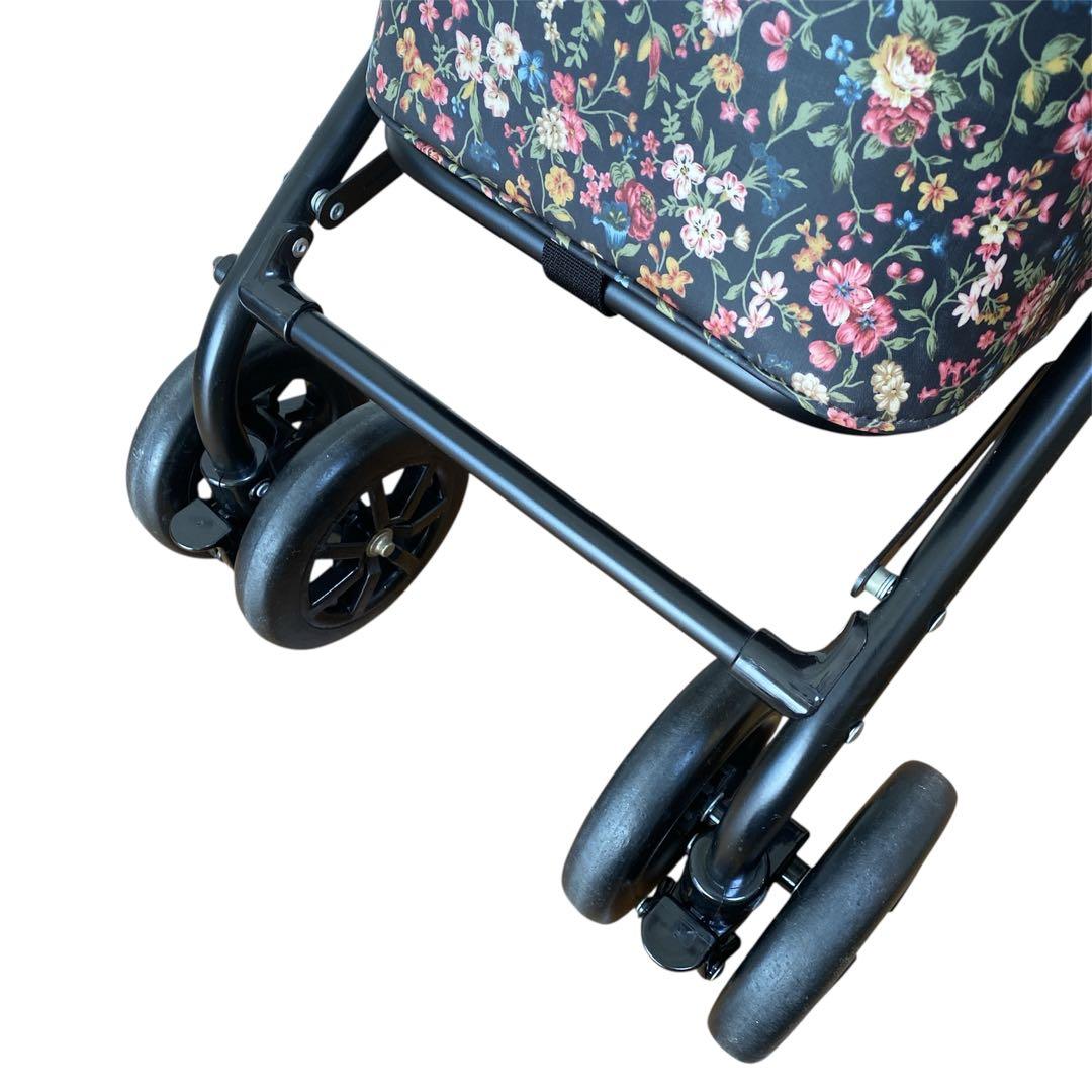 象印ベビー ウィズワン・シャオ シルバーカー ブラックフレーム Bフラワー 軽量