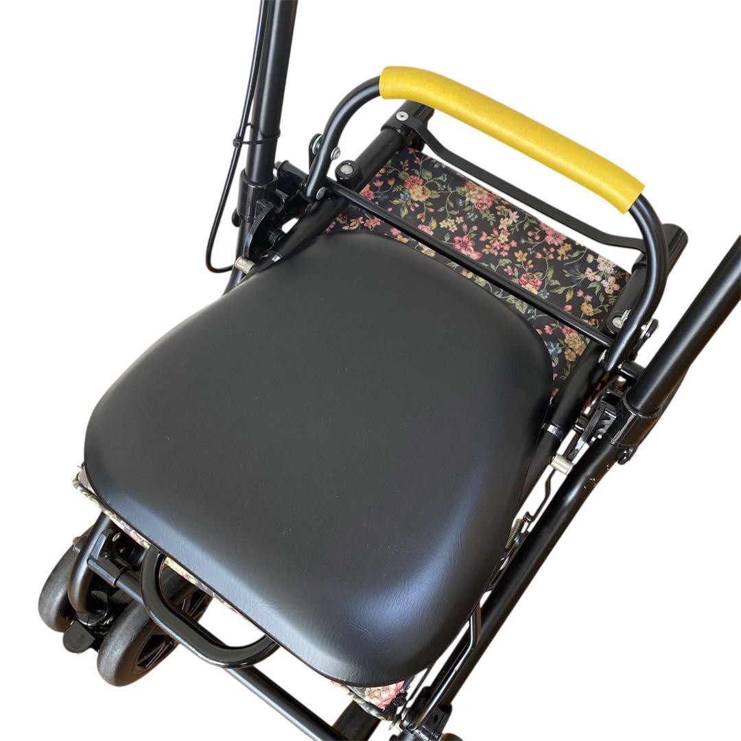 象印ベビー ウィズワン・シャオ シルバーカー ブラックフレーム Bフラワー 軽量