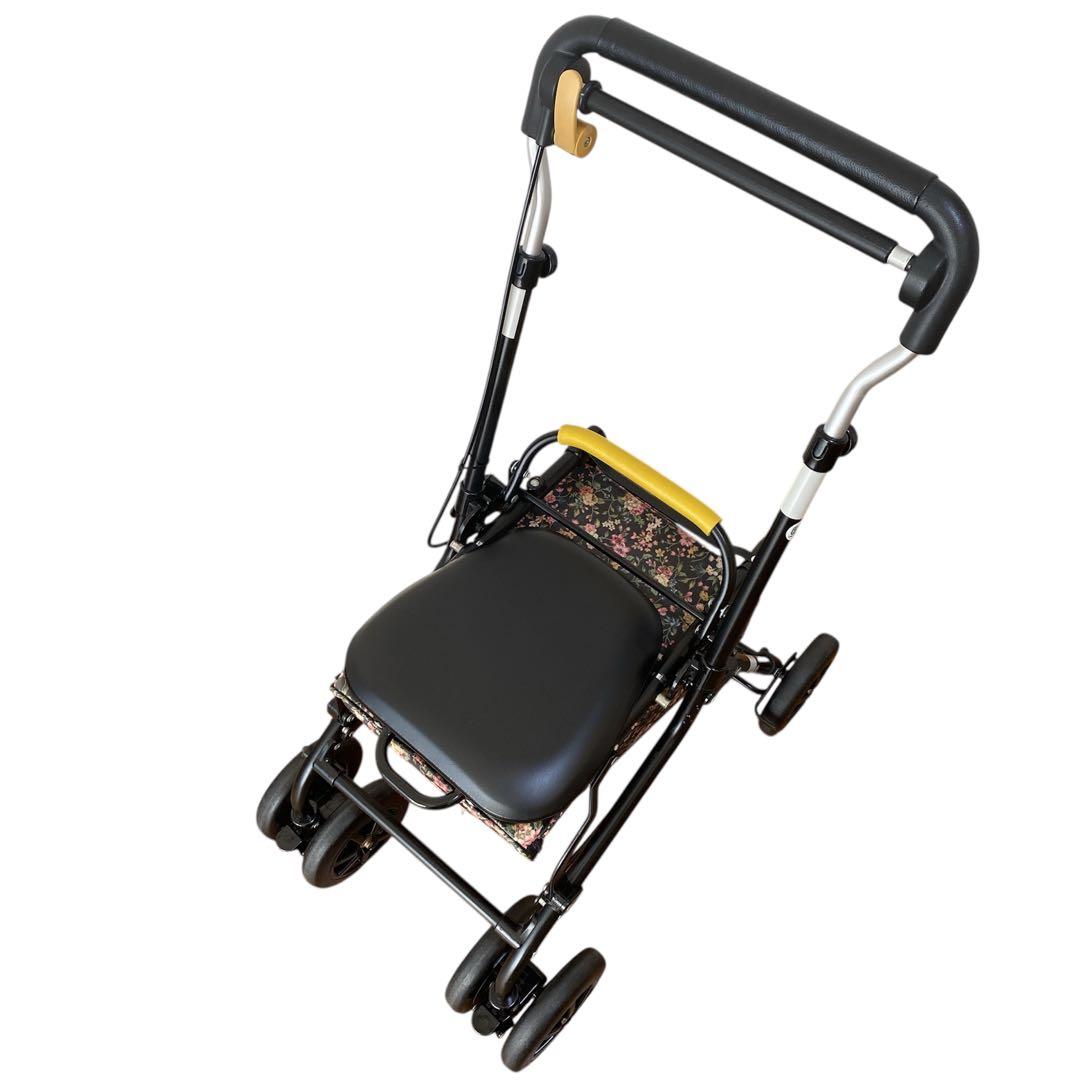 象印ベビー ウィズワン・シャオ シルバーカー ブラックフレーム Bフラワー 軽量