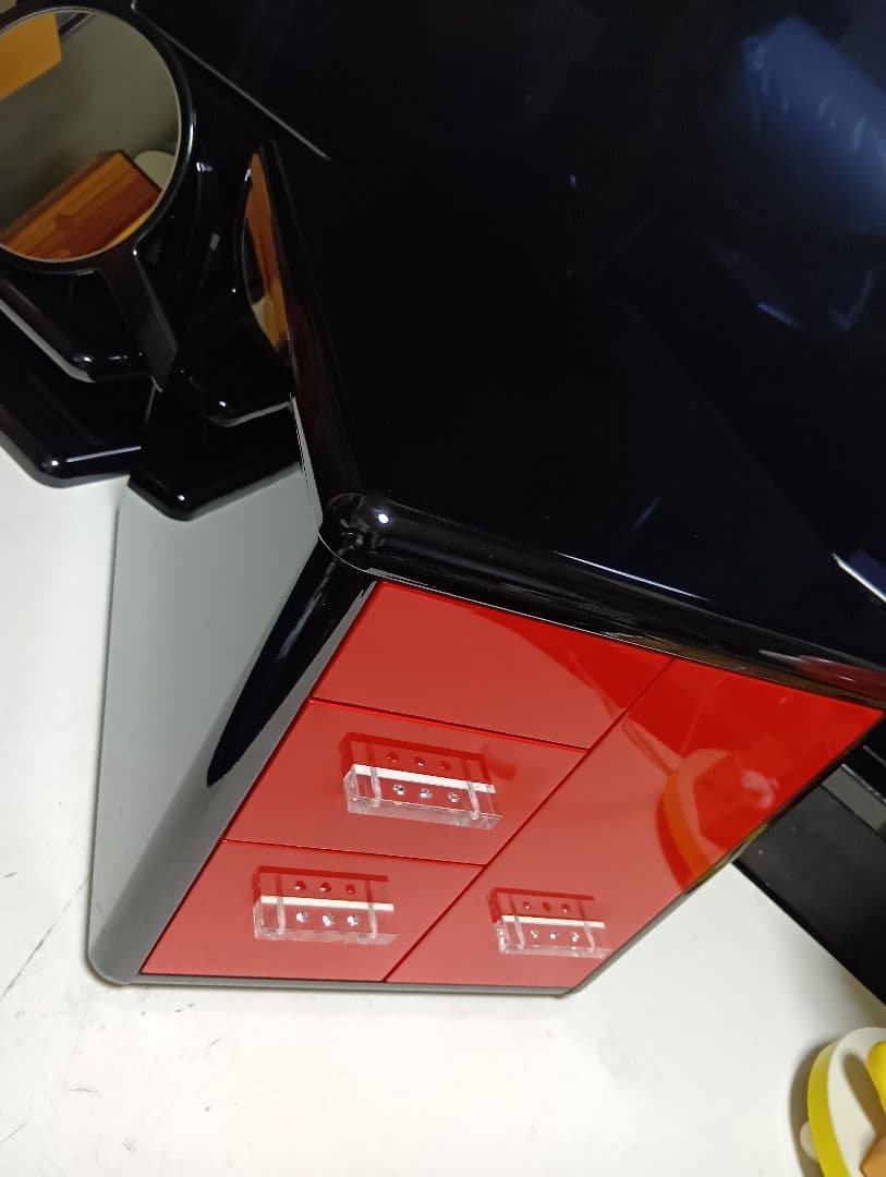 希少 萩原家具 ポストモダン 赤×黒 ラインストーン ウッド アート