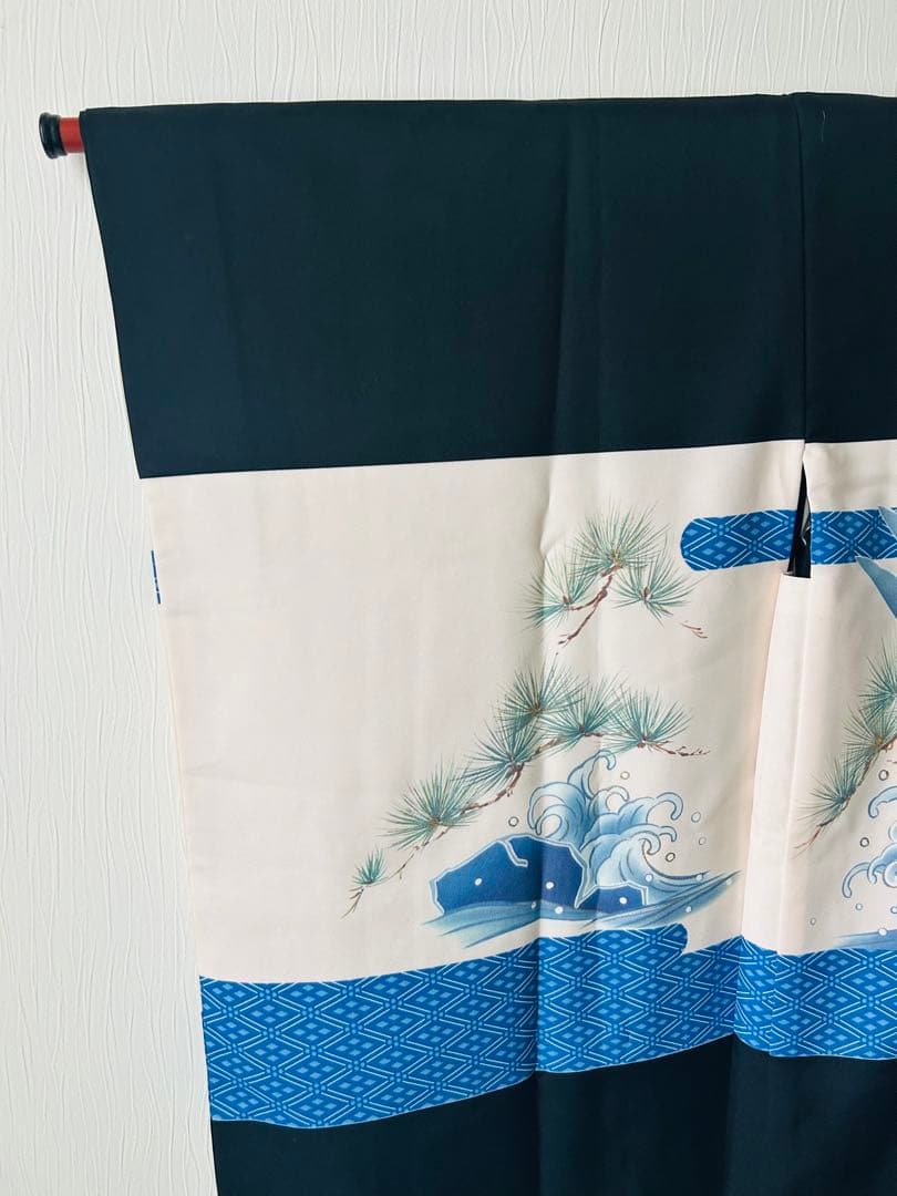 着物綺麗です♪七五三 男の子5歳一式 着物と袴のセット　黒　右袖後ろ側に少々汚れ