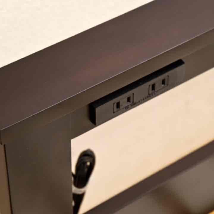 Salem　棚・コンセント付きベッド　DBR/LBR