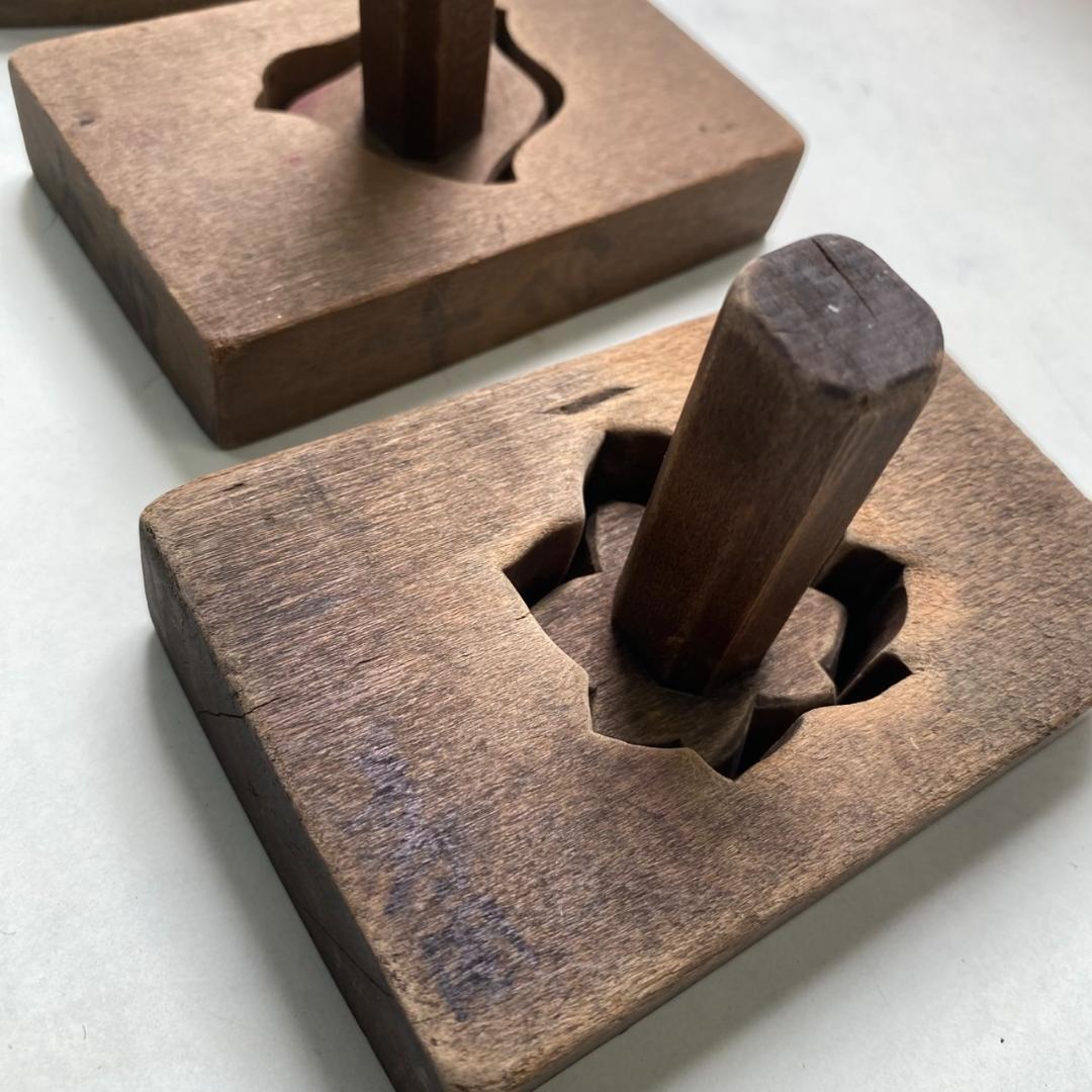 和菓子木型　5種セット【朱塗り木箱入り】