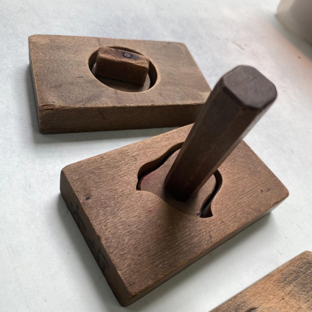 和菓子木型　5種セット【朱塗り木箱入り】