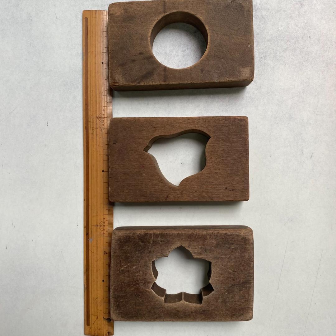 和菓子木型　5種セット【朱塗り木箱入り】