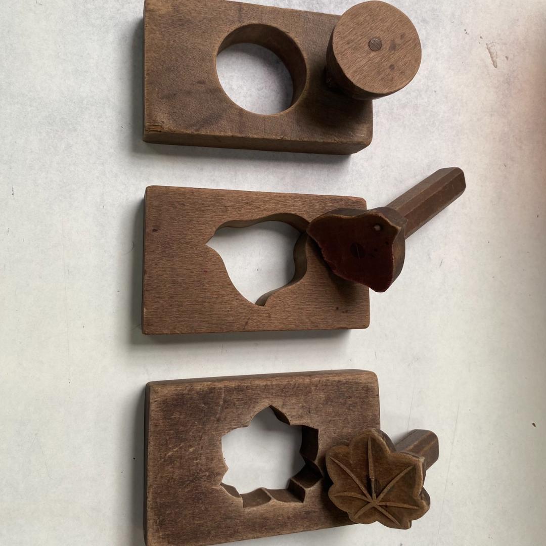 和菓子木型　5種セット【朱塗り木箱入り】