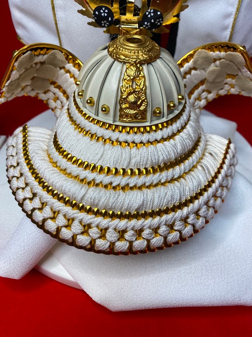 徳川家康　五月人形　兜飾り　白陣羽織付き兜平飾り　龍虎柄