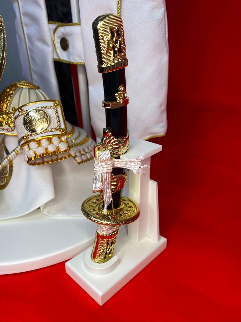 徳川家康　五月人形　兜飾り　白陣羽織付き兜平飾り　龍虎柄