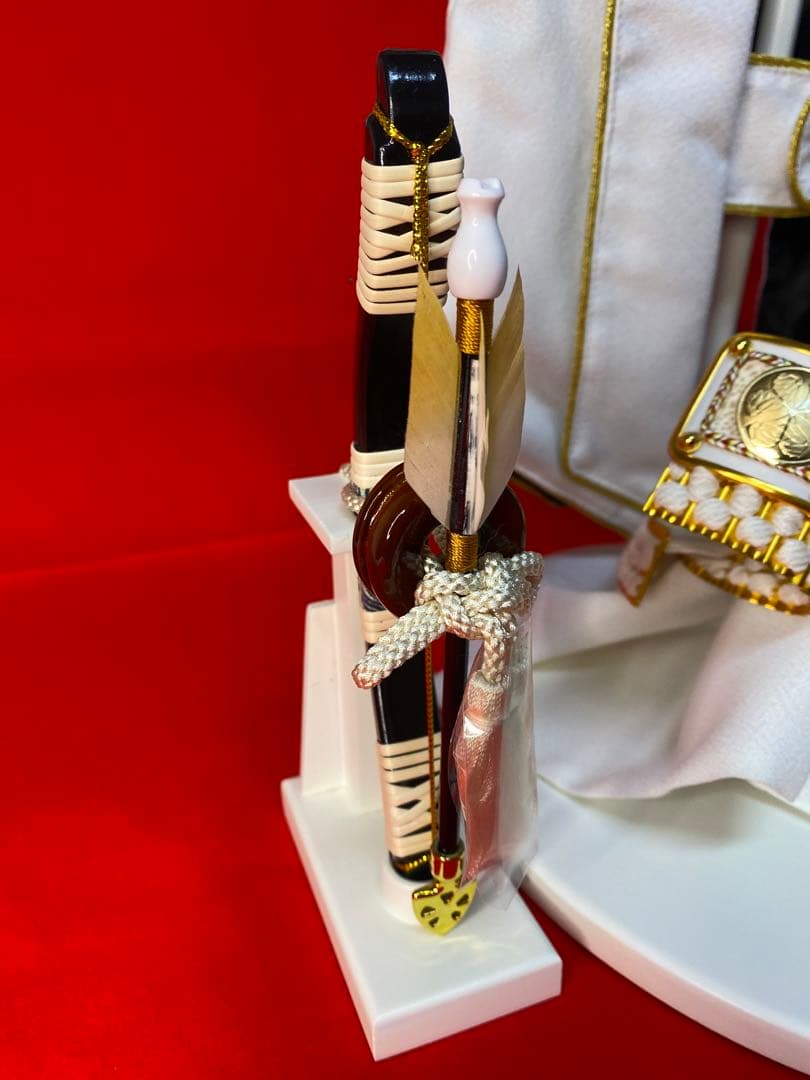 徳川家康　五月人形　兜飾り　白陣羽織付き兜平飾り　龍虎柄