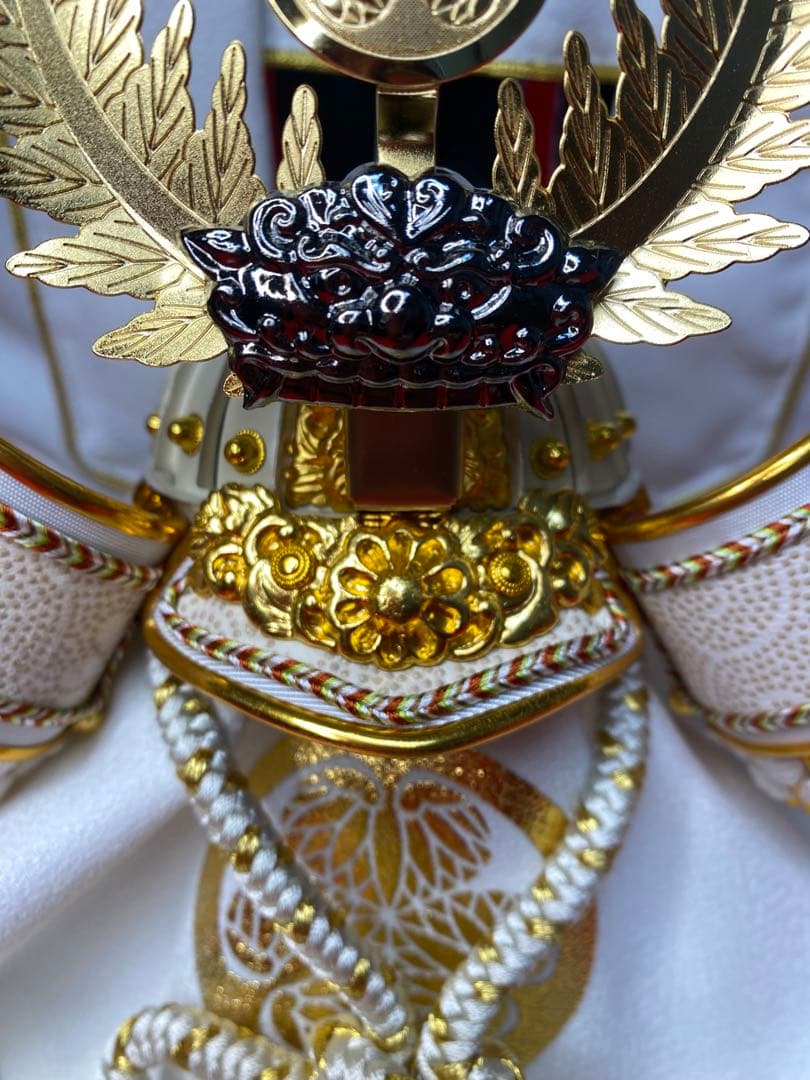 徳川家康　五月人形　兜飾り　白陣羽織付き兜平飾り　龍虎柄