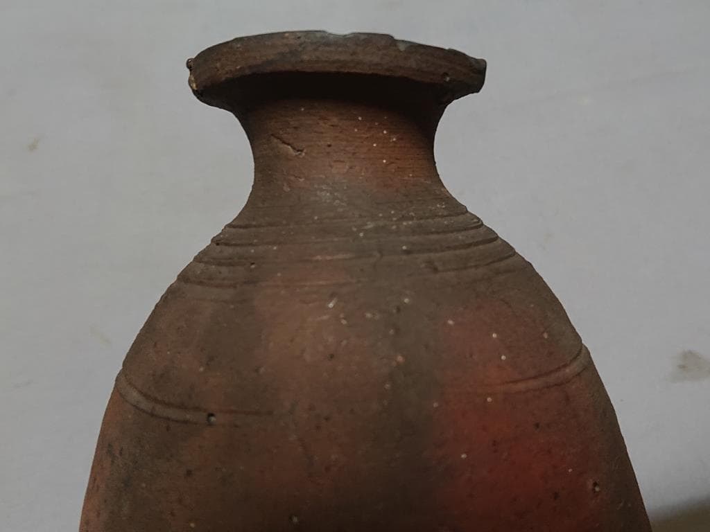 コレクター収集品　琉球　古陶壺屋焼　焼締徳利　「鬼の腕」　19世紀　江戸末期