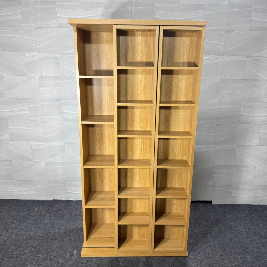 ニトリ Wスライド 本棚 ライトブラウン 完成品 組立不要 d5064