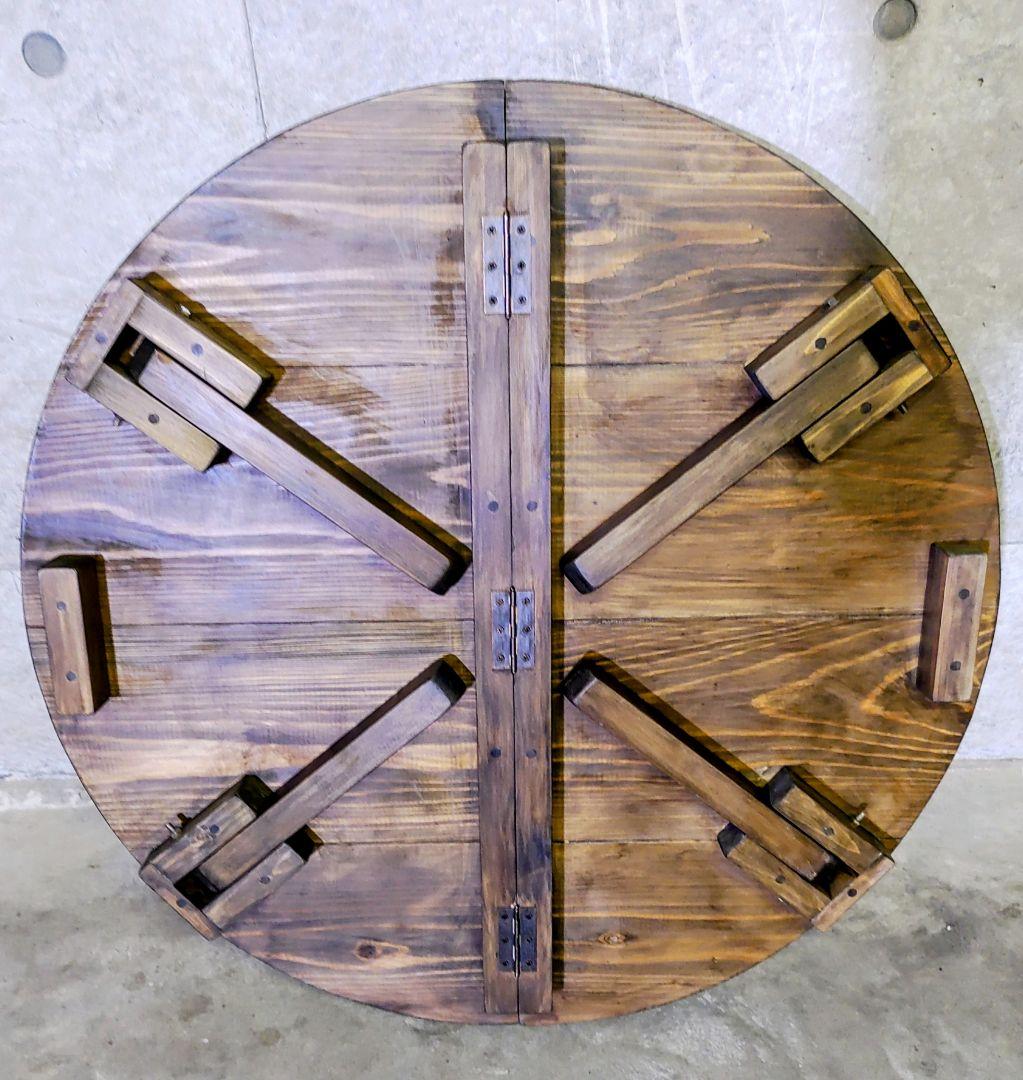 折りたたみテーブル　丸テーブル　ちゃぶ台　ローテーブル　昭和レトロ