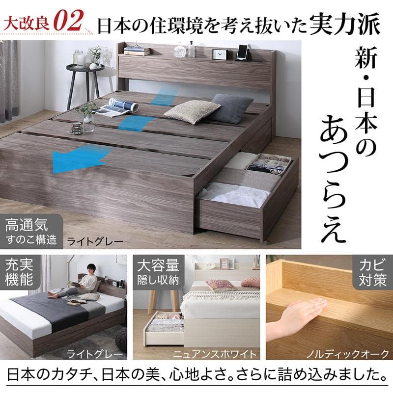 最安値！マットレスなし シングルベッド 　収納 コンセント 送料込み！ 21