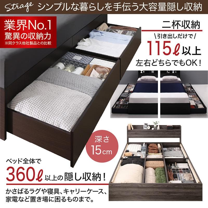 最安値！マットレスなし シングルベッド 　収納 コンセント 送料込み！ 21