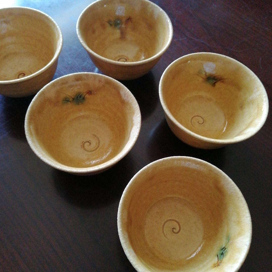 美濃焼　岩月竹光　黄瀬戸向付　5客　11cm