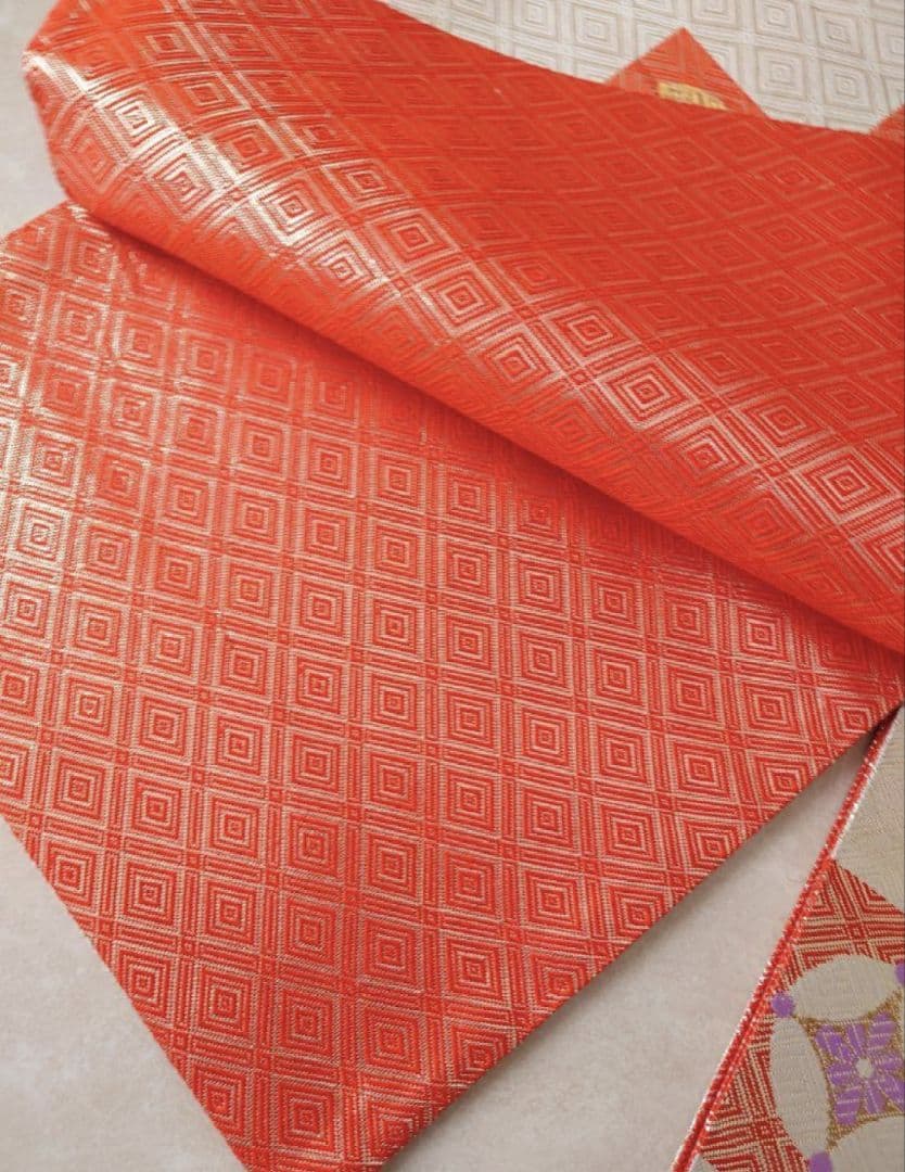 七五三　着物　袋帯　全通柄　正絹　佐賀錦