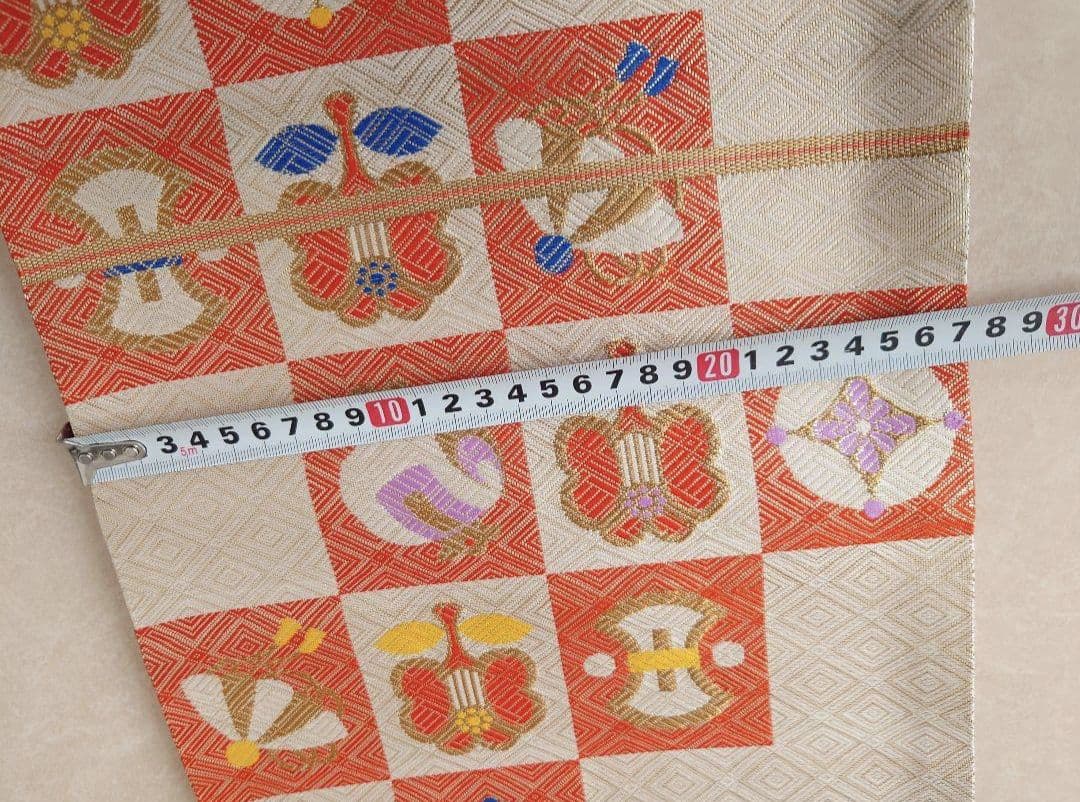 七五三　着物　袋帯　全通柄　正絹　佐賀錦