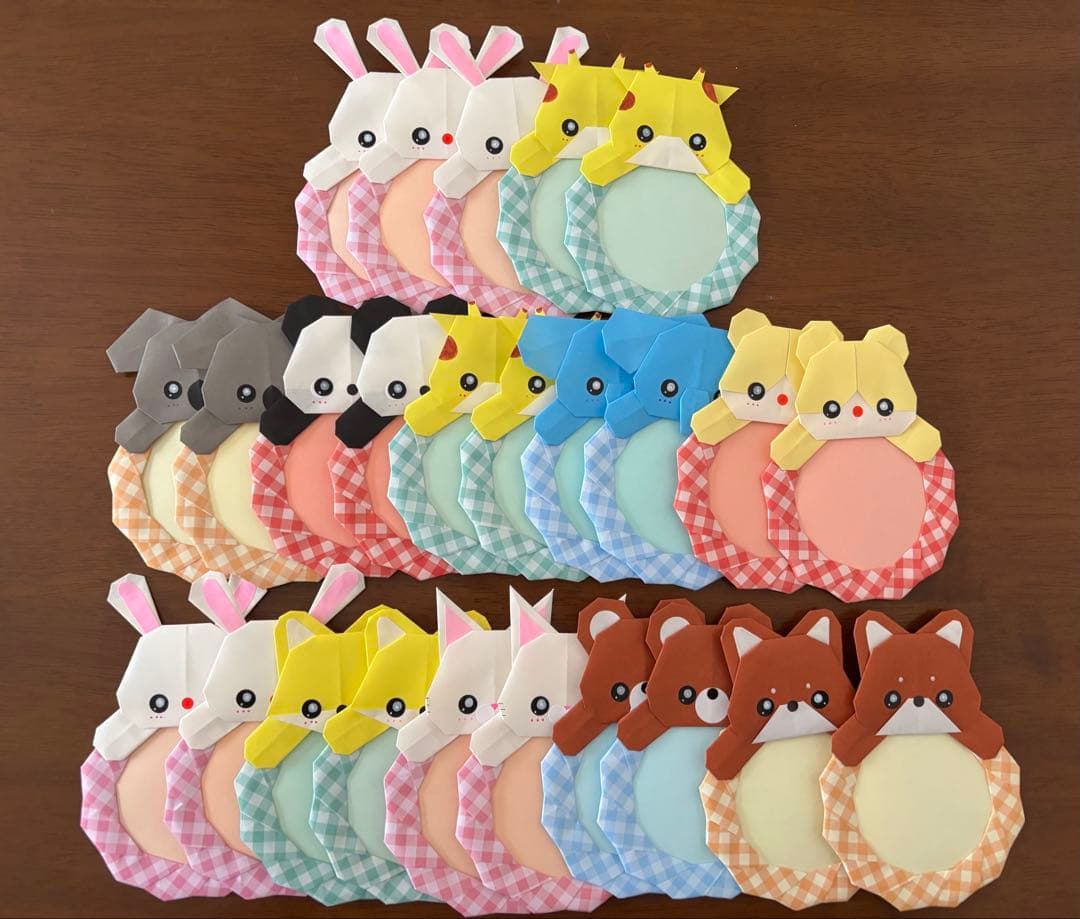 折り紙　メダル　メッセージカード　動物　25個