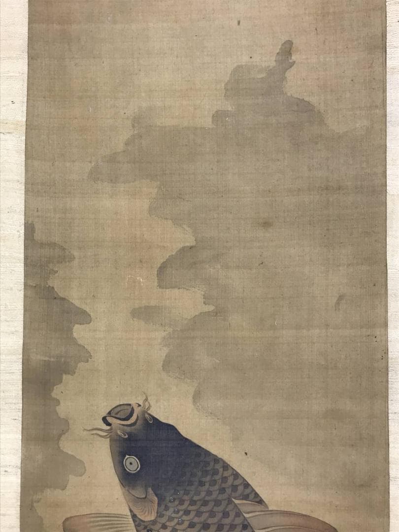 円山応挙/圓山應擧/跳鯉図/コイ図/鯉図/掛軸/名家伝来/AD-768 - メルカリ