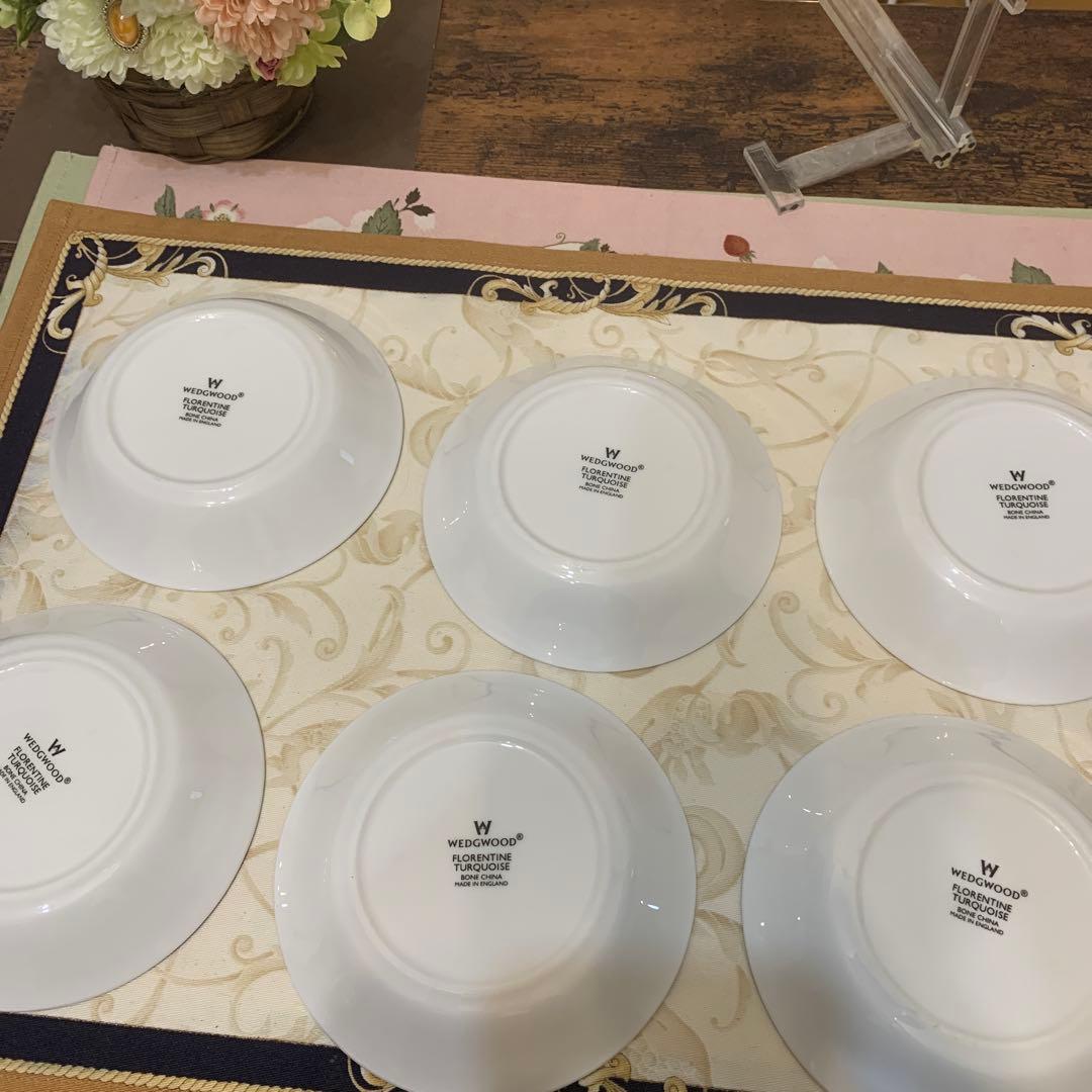 未使用　ウェッジウッド フロレンティーン　ターコイズ　12.8cmボウル　6枚