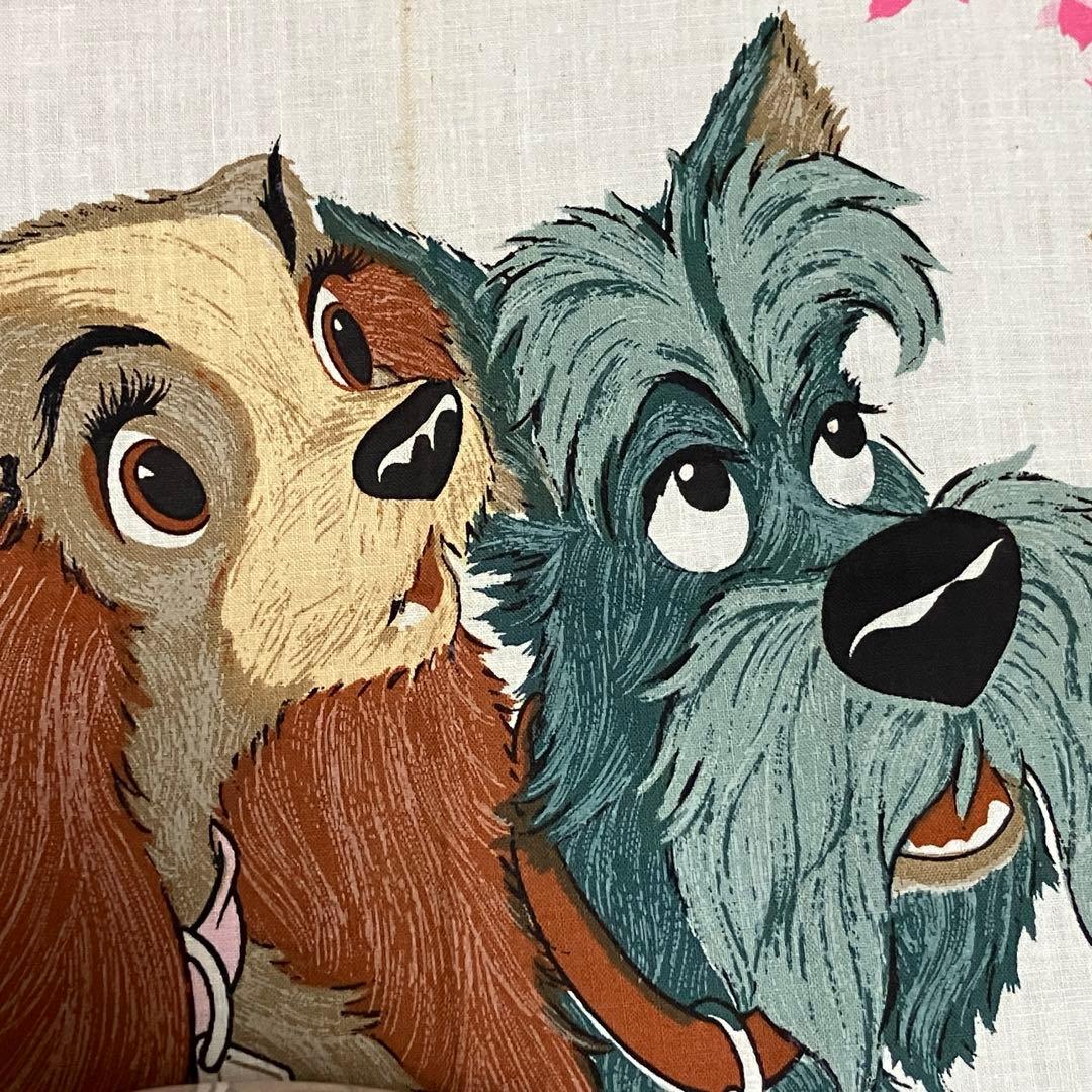 わんわん物語　レディ　ジョック　ヴィンテージ　ハンカチ　MCMLIX 花柄