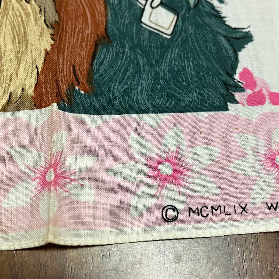 わんわん物語　レディ　ジョック　ヴィンテージ　ハンカチ　MCMLIX 花柄