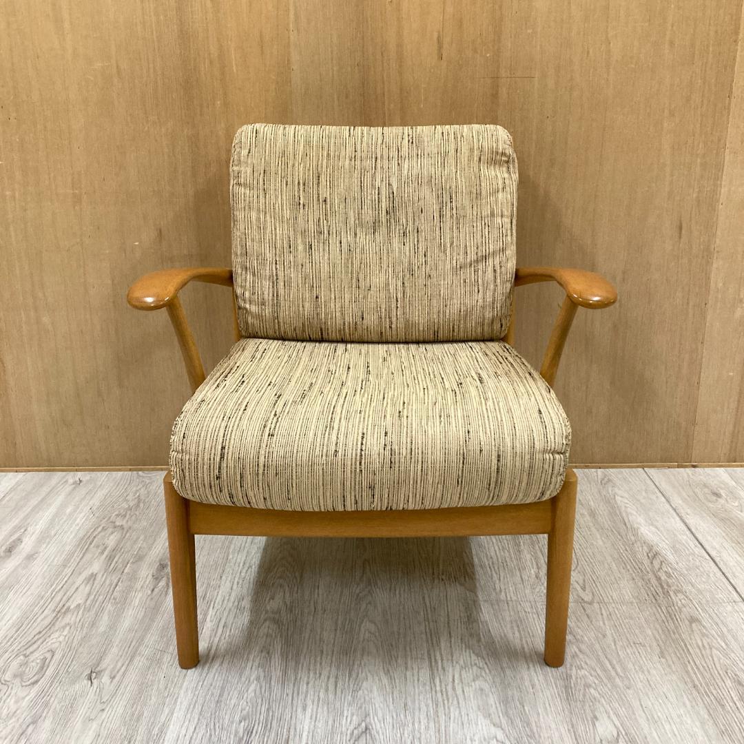 【飛騨産業 】キツツキ クレセント アームチェア 1人掛けソファ シングル　A